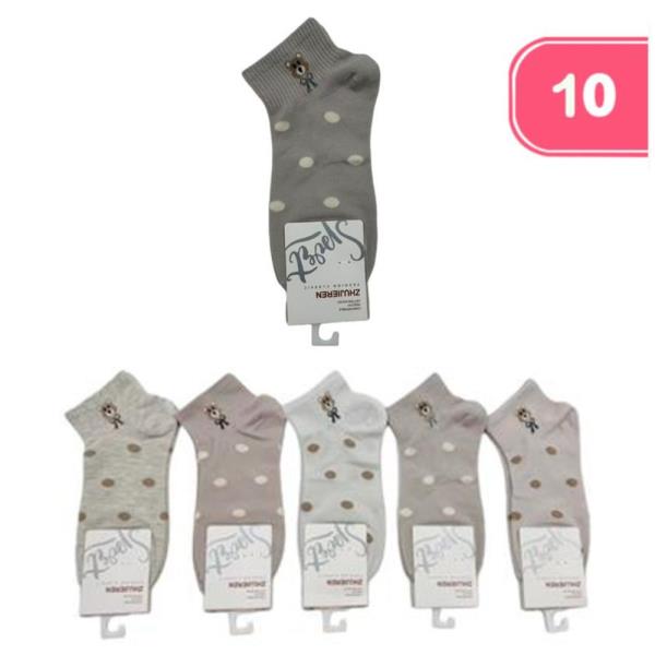 POLKA DOT ANKLE SOCKS (10 UNITS)