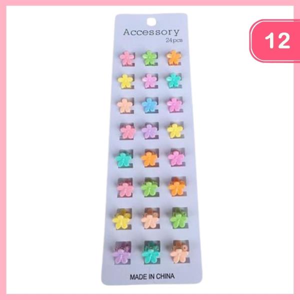 MINI FLOWER HAIR CLAW CLIPS (12 UNITS)
