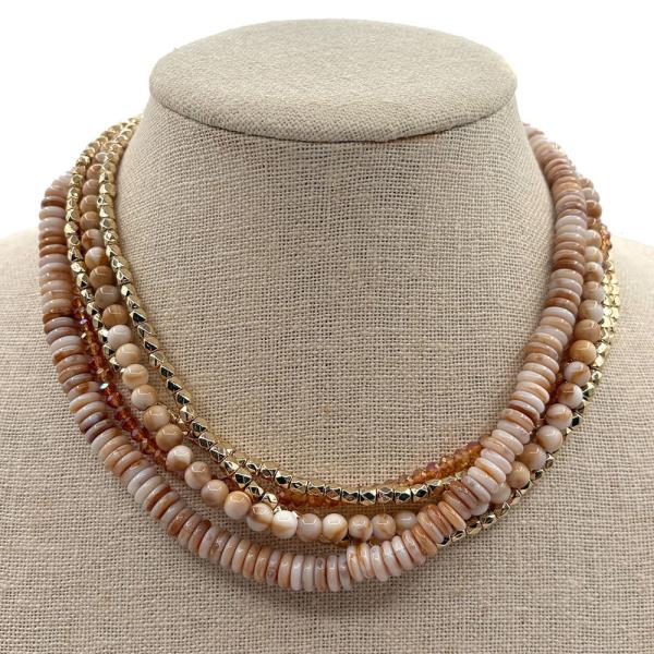 MULTI STRAND BEADED NECKLACE