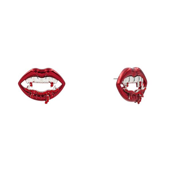 HALLOWEEN VAMPIRE LIPS STUD EARRING
