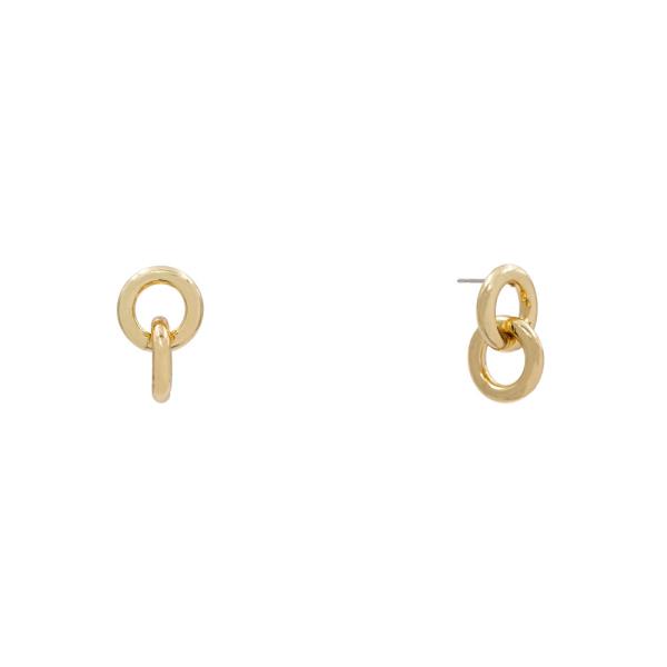 GEOMETRIC LINK DROP EARRING