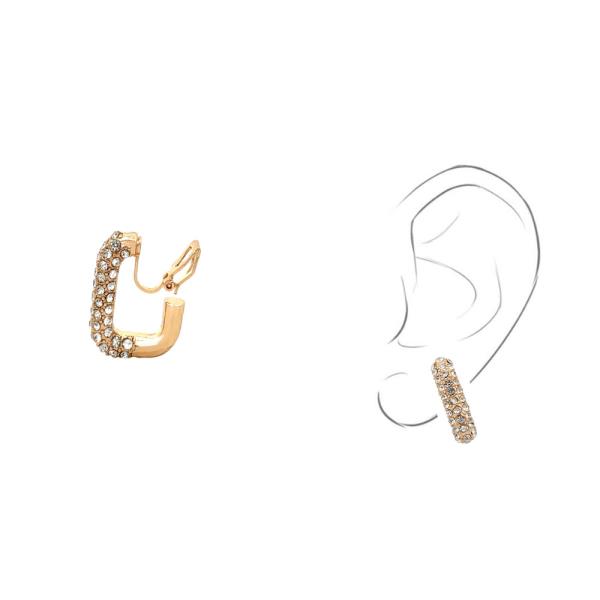 RHINESTONE SQUARE CLIP ON EARRING