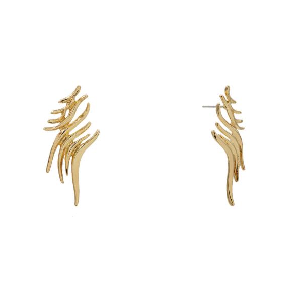 ABSTRACT LEAF STUD EARRING