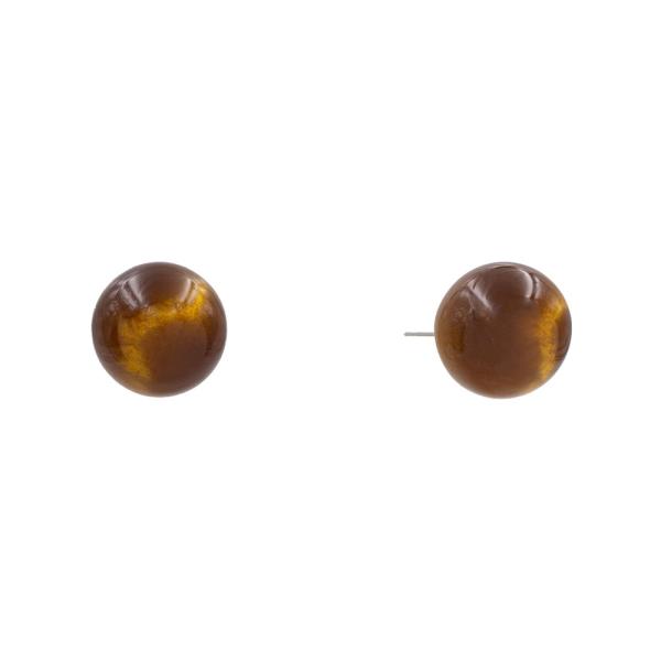 TIGER EYE STONE STUD EARRING