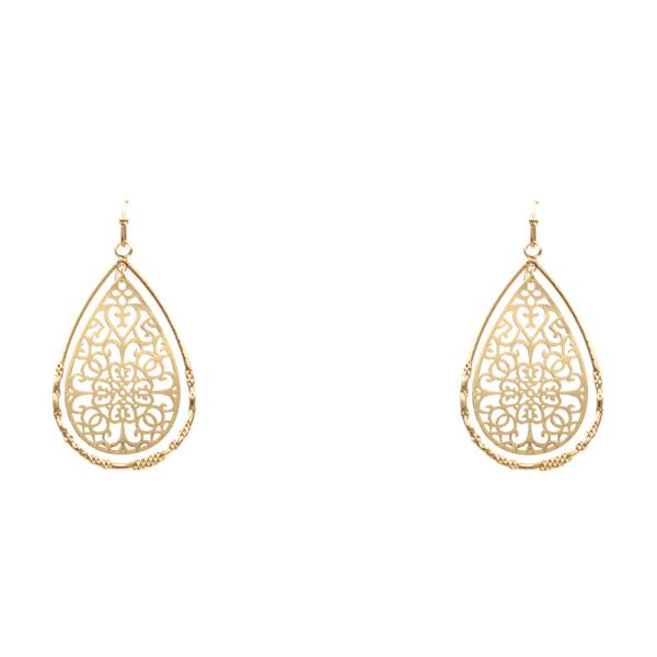 FILIGREE TEARDROP DANGLE EARRING