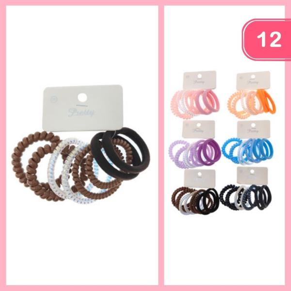 SPIRAL HAIR TIES (12 UNITS)