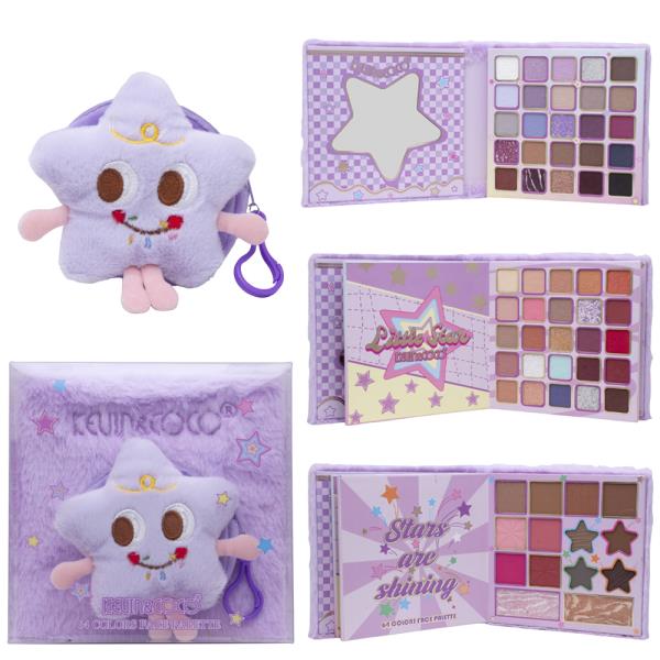 KEVIN AND COCO STAR 64 COLORS FACE PALETTE BOOKLET W KEYCHAIN COIN PURSE