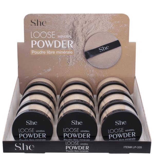 SHE MAKEUP LOOSE MINERAL POWDER (12 UNITS)