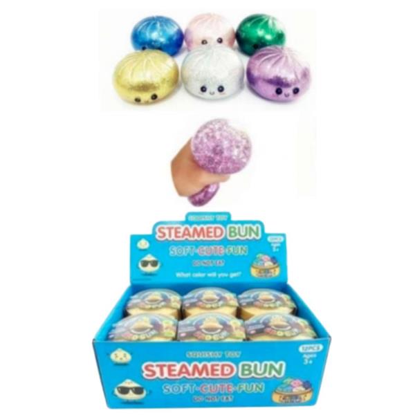 GLITTER DUMPLING SQUISHY SQUEEZE TOY (12 UNITS)