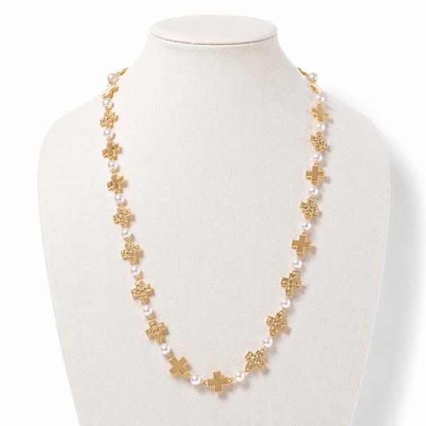 CROSS PEARL NECKLACE