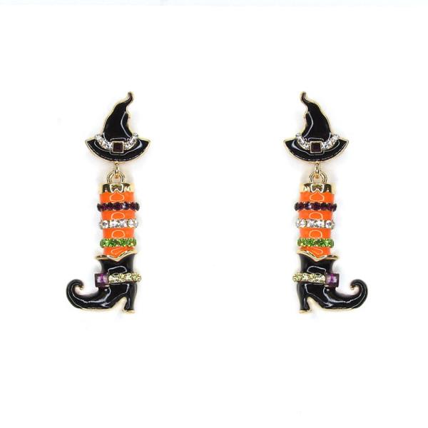 HALLOWEEN WITCH LEG DANGLE EARRING