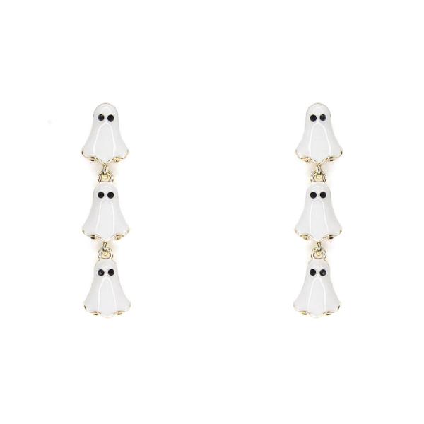 HALLOWEEN GHOST TIERED DANGLE EARRING