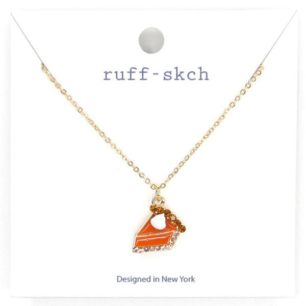 HALLOWEEN PUMPKIN PIE PENDANT NECKLACE