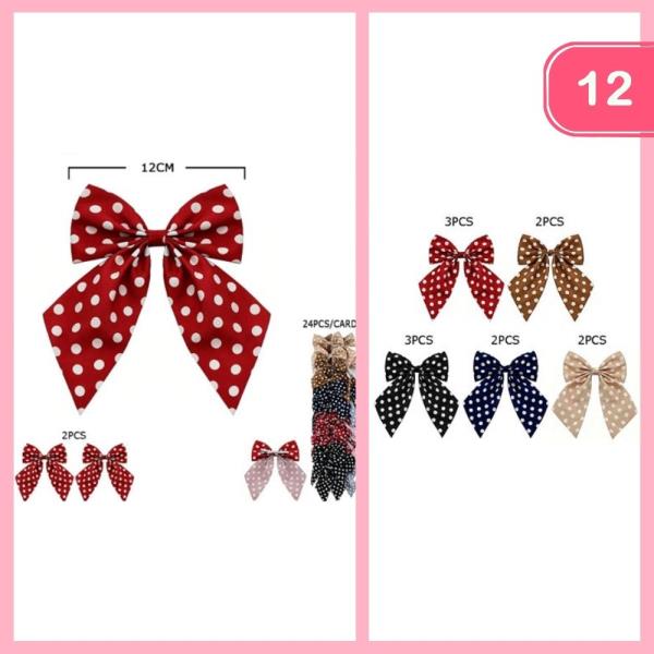 POLKA DOT HAIR BOW (12 UNITS)