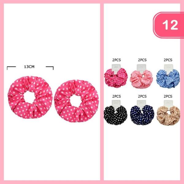 POLKA DOT HAIR SCRUNCHIE (12 UNITS)