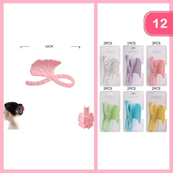 LEAF SHAPE HAIR CLAW CLIP (12 UNITS)