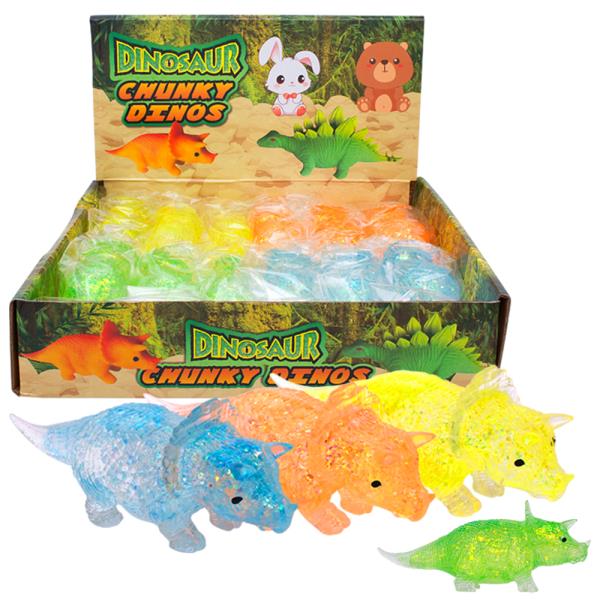 DINOSAUR CHUNKY DINOS QUISHY SQUEEZE TOY (12 UNITS)