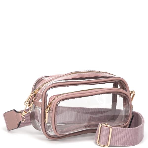 CLEAR ZIPPER CROSSBODY BAG