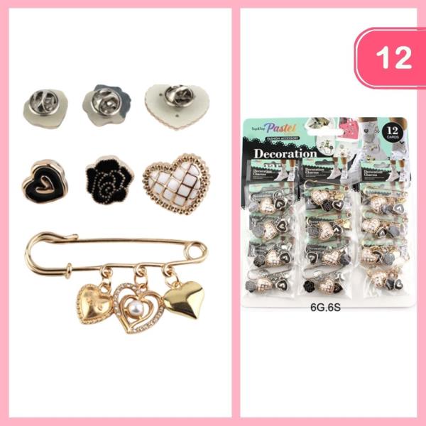 HEART FLOWER DECORATION CHARM (12 UNITS)