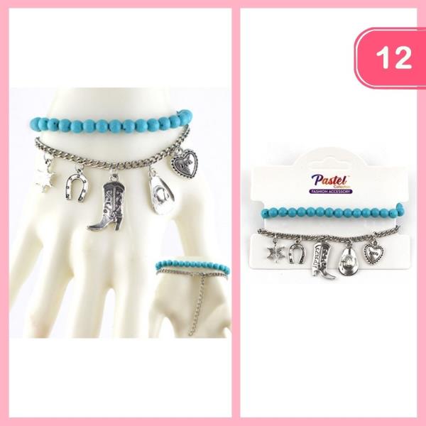 WESTERN CHARM BEADED BRACELET (12 UNITS)