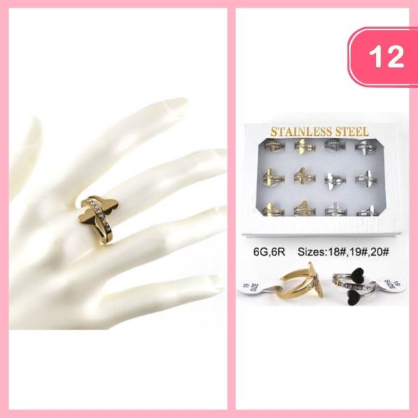 STAINLESS STEEL HEART RING (12 UNITS)