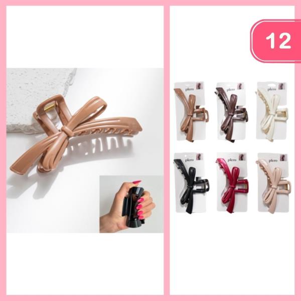 BOW HAIR CLAW CLIP (12 UNITS)
