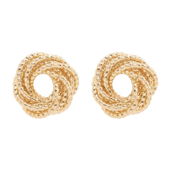 TWISTED TEXTURE LOVE KNOT DESIGN EARRING