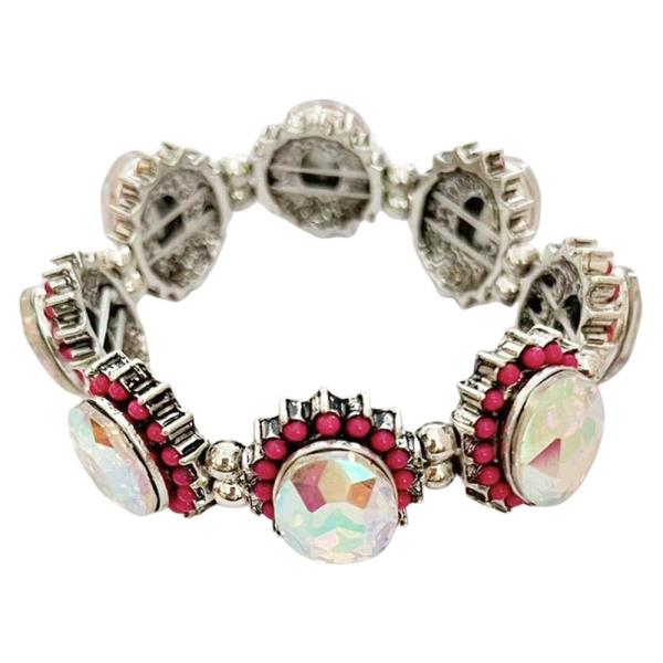 WESTERN RHINESTONE TURQUOISE STRETCH BRACELET