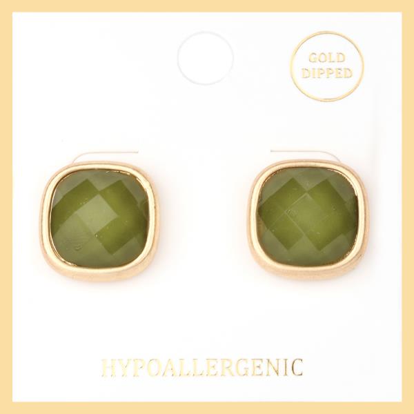 EPOXY STONE POST EARRING