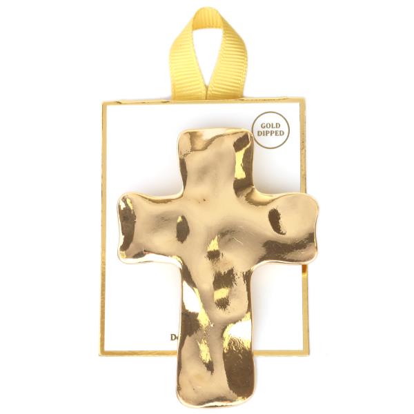 METAL CROSS BROOCH PIN