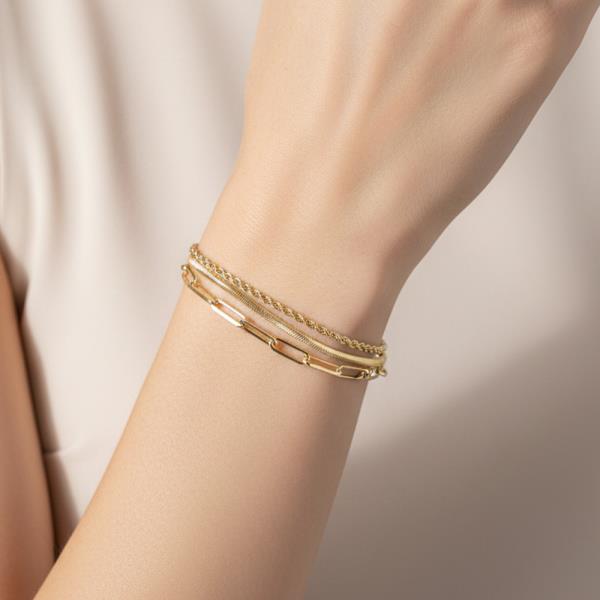 GOLD DIPPED METAL CHAIN MULTI BRACELET SET
