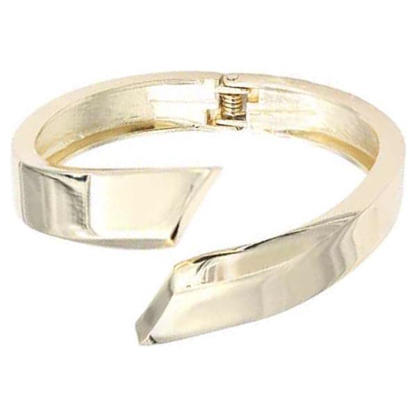 18K GOLD PLATED HINGED BANGLE BRACELET