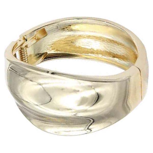 18K GOLD PLATED HINGED BANGLE BRACELET