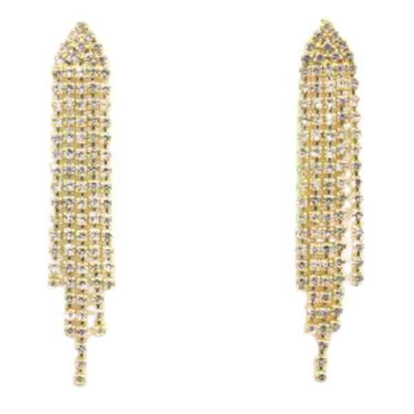RHINESTONE FRINGE DANGLE EARRING