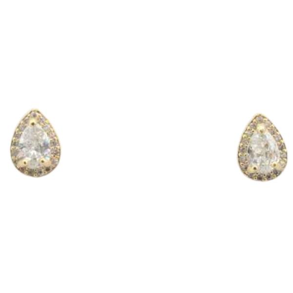 CZ TEARDROP STUD EARRING