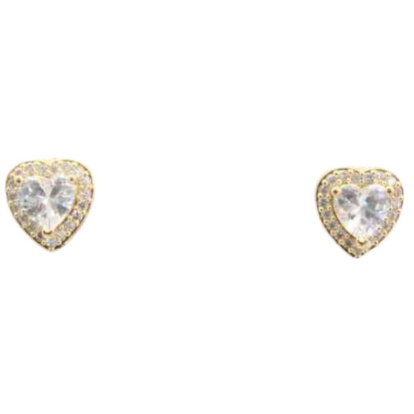 CZ HEART STUD EARRING