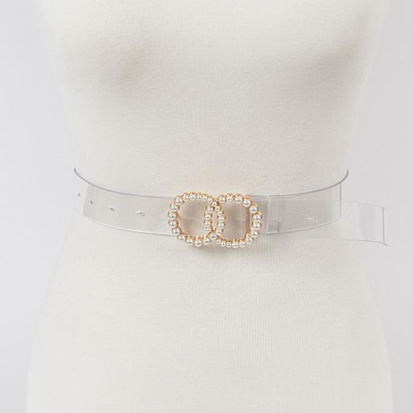 PEARL BUCKLE TRANSPARENT BELT