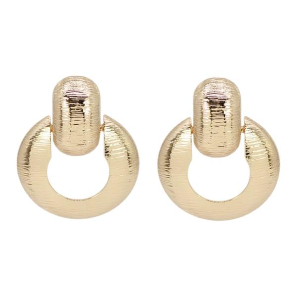 RIBBED CIRCLE DROP EARRING