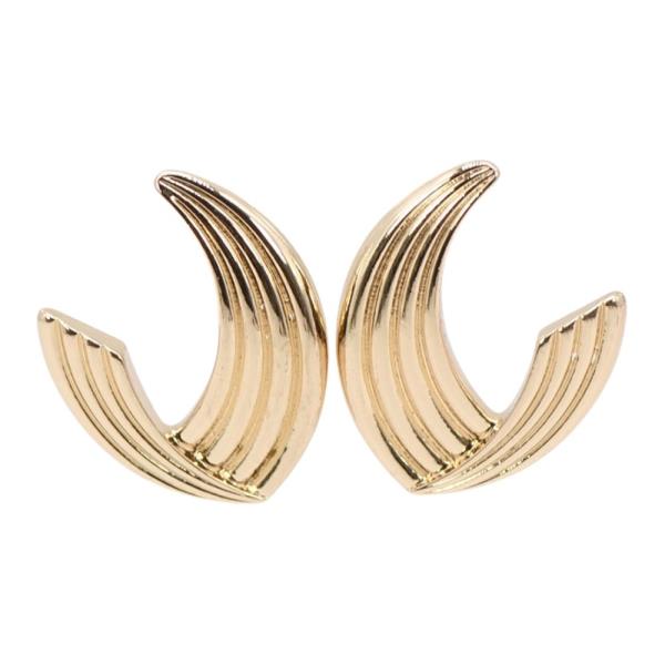 METAL RIBBED STUD EARRING