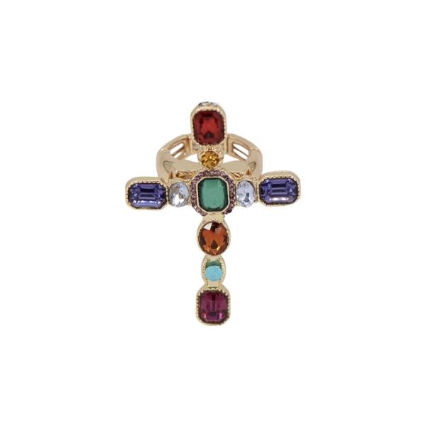 MULTI STONE CROSS RING