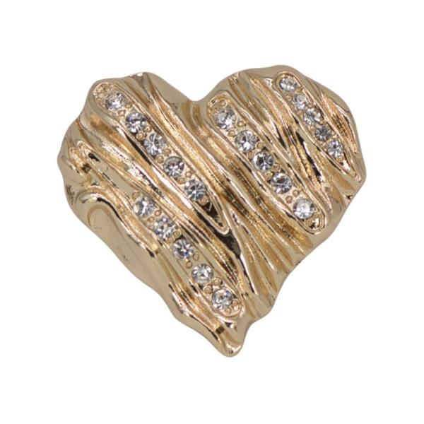 RHINESTONE HEART BROOCH