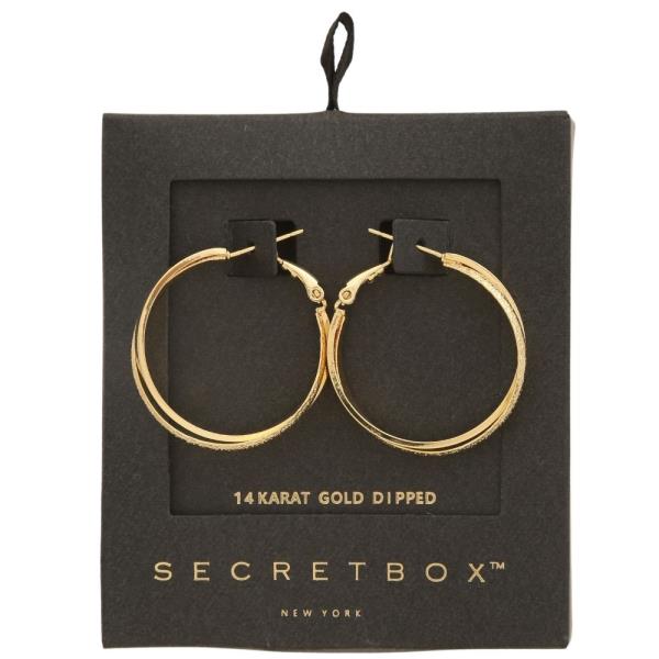 SECRET BOX 14K DOUBLE LAYERED HOOP EARRING