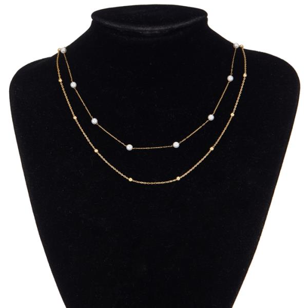 SECRET BOX STAINLESS STEEL BALL PEARL CHAIN NECKLACE