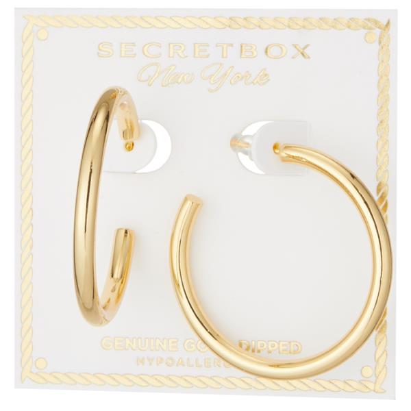 GOLD DIPPED 45MM HOOP SILVER POST EARRING