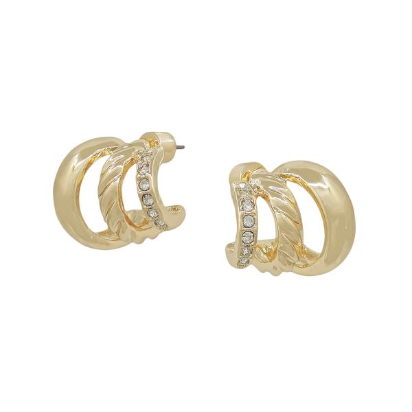 20MM TRIPLE PAVE HOOP EARRING