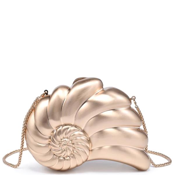 SCULPTED NAUTILUS SHELL ISLA EVENING BAG