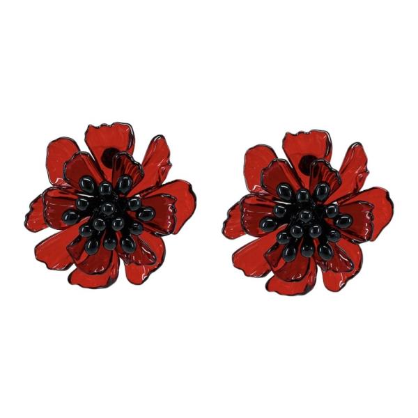 ENAMEL FLOWER STUD EARRING