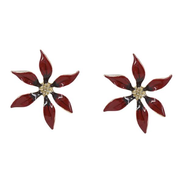 ENAMEL FLOWER STUD EARRING