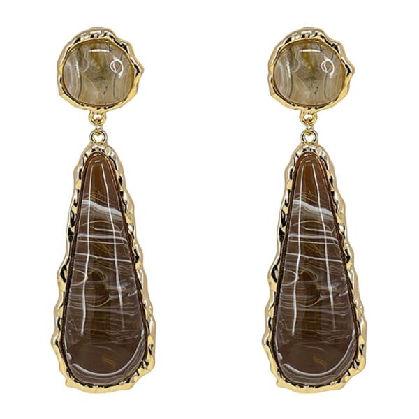 STONE TEARDROP DANGLE EARRING