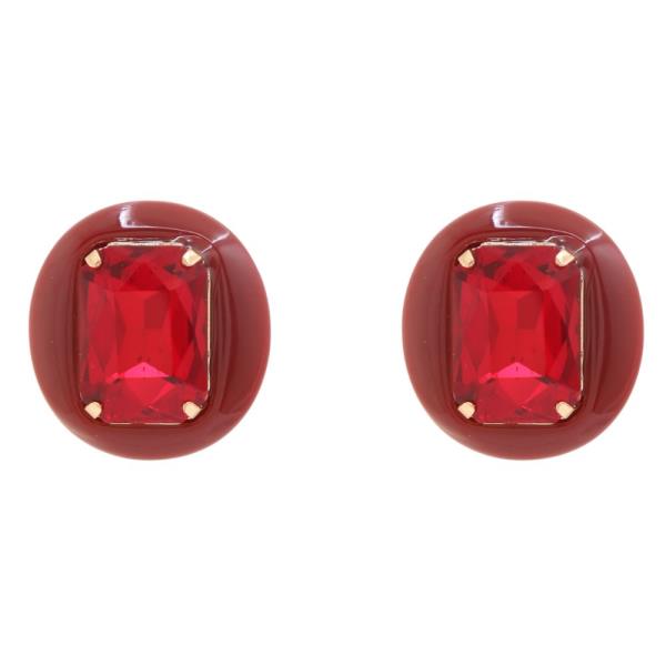RESIN ROUND STUD EARRING